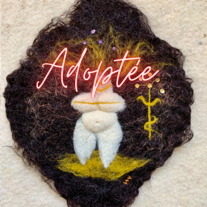 Vénus en relief sur pièce de feutre de laine